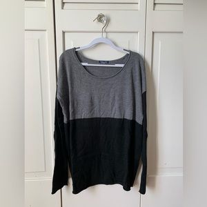 Splendid color block black and gray sweater